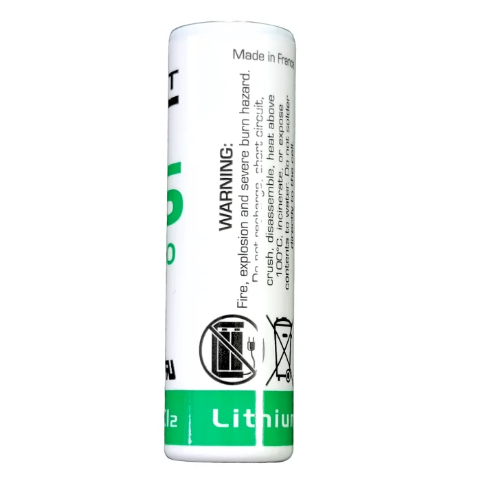 Pila LS14500 Saft tipo AA 3.6V de litio sin terminal axial para equipos electrónicos e industriales