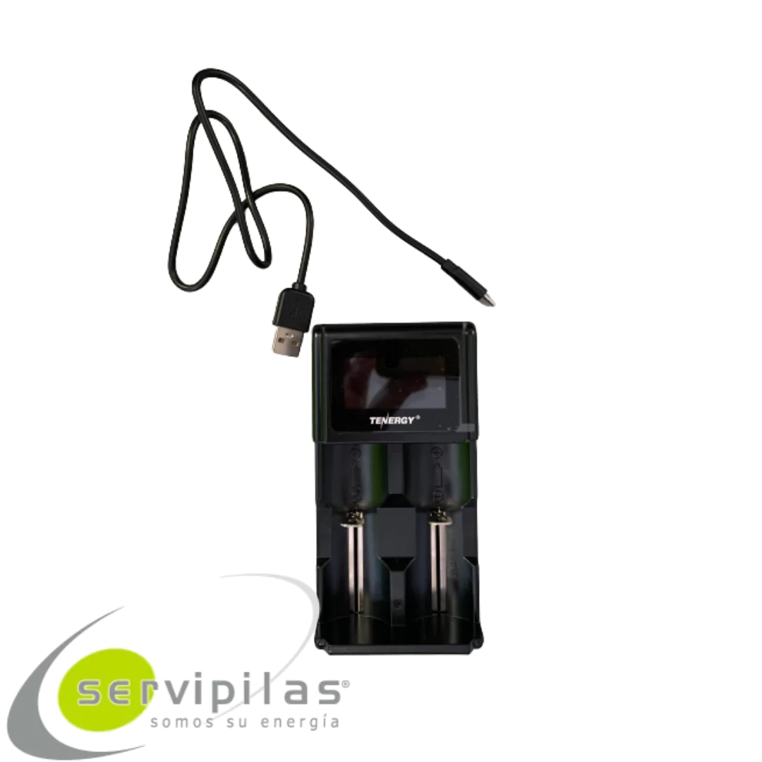 CARGADOR TENERGY TN471U INTELIGENTE, 2 BAHIAS CON LCD PARA BATERIAS DE LITIO/NiMH/NiCD