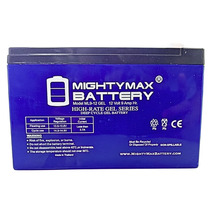 Batería Mighty Max 12V 9Ah de gel de ciclo profundo para sistemas de energía y respaldo
