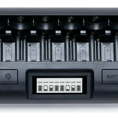 CARGADOR POWEREX DE BATERIA LCD DE 8 BAHIAS MH-C808M AA, AAA, C, D