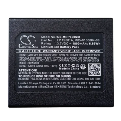 Batería para Mindray DPM2, oxímetro PM60 y pulsioxímetro PM60 compatible con referencias LI11S001A y M05-010004-08