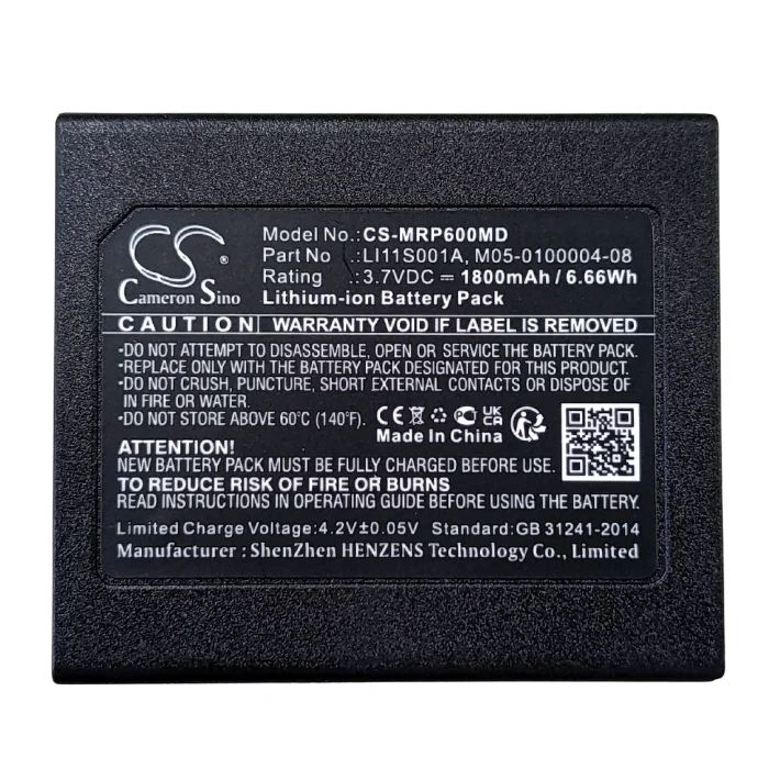 BATERIA PARA MINDRAY DPM2 OXIMETRO PM60 PULSIOMETRO PM60 022-000008-00 LI11S001A M05-010004-08